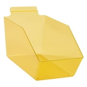 6 x 5 ½ x 11 ½ inch Clear Yellow Plastic Dump Bin - For Slatwall - Set of 2