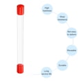 thumbnail image 4 of Unique Bargains Clear Rigid Tube Round Plastic Tubing with Red Rubber Cap, 305mm/ 12 Inch Length, 15mmx16mm/0.6'x0.63', 2 Set, 4 of 7