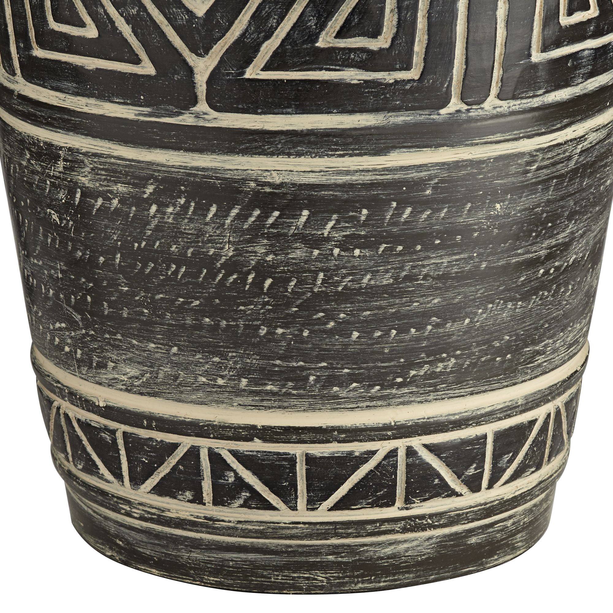John Timberland Rustic Southwestern Jar Table Lamp with USB Charging Port 32" Tall Earth Tone Linen Drum Shade Living Room Bedroom House