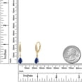 thumbnail image 6 of Gem Stone King 925 Silver and 10K Yellow Gold Blue Created Sapphire and Lab Grown Diamond Dangle Earrings for Women | 2.36 Cttw | Gemstone September Birthstone | Pear Shape 8X5MM, 6 of 6