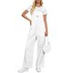 thumbnail image 1 of Mono de mezclilla Cicy Bell para mujer, casual, ajustable, con tirantes anchos, pantalones vaqueros holgados y largos con bolsillos, 1 of 7