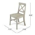 thumbnail image 6 of GDF Studio Earnest Farmhouse Acacia Wood Dining Chairs, Set of 2, Light Gray Wash, 6 of 6