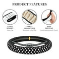 thumbnail image 5 of Uemuo Black and White Polka Dot Printed Car Elastic Steering Wheel Cover - Universal Car Accessory for Diverse Cars Anti-Slip, and Comfortable- 15", 5 of 8