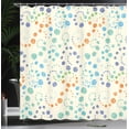 thumbnail image 3 of Ambesonne Modern Art Shower Curtain, Grunge Polka Dots Print, 69"Wx84"L, Turquoise Cream, 3 of 4