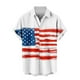 thumbnail image 5 of Blusa y camisa de manga corta con cuello vuelto para hombre, blusa informal de moda con cuello vuelto y estampado del Día de la Independencia, blusa de manga corta con botones para hombre, blusa de po, 5 of 6