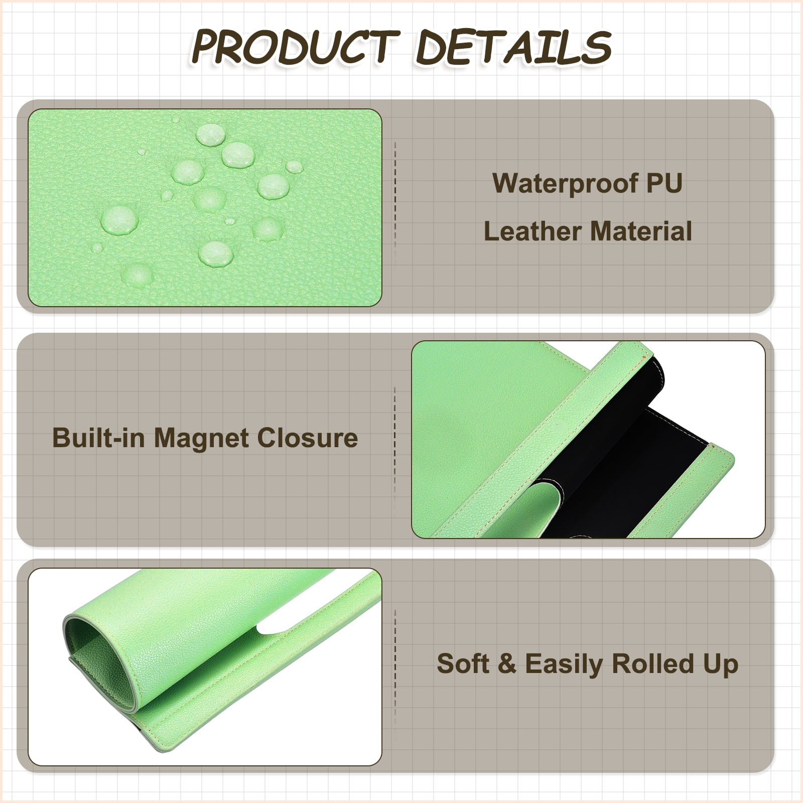 Uxcell 2Pcs PU Leather A4 File Folder, 13.3x12.6" Waterproof Document Organizer Textured Portfolio Folder Case Portable Briefcase Carrier with Magnetic Closure for Office, Green