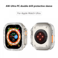 thumbnail image 2 of For Apple Watch Ultra 49mm Double Row Bling Diamond Case PC Bumper Protective Cases Crystal Shining Rhinestone Cases, 2 of 3