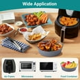 thumbnail image 3 of ZIVACATE 2 Pack Air Fryer Liners Inserts Silicone Round Foldable Airfryer Basket Liners Reusable Air Fryer Silicone Basket Bowl Accessories Replacement For Parchment, 3 of 8