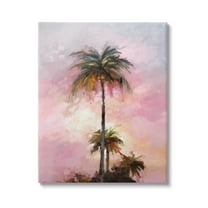 Stupell Industries Summer Sunset Palms Botanical & Floral Painting Gallery Wrapped Canvas Art Print Wall Art, 16 x 20