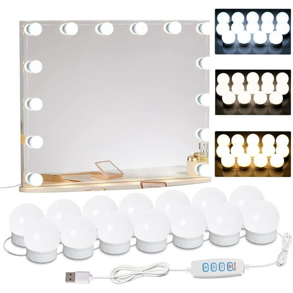 22.6ft Led Vanity Mirror Lights with 14 Dimmable Light Bulbs Makeup Vanity Lights for Big Long Mirror,Mirror Not Included