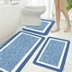 thumbnail image 1 of Set de alfombras de baño de 3 piezas extra grande | Esterillas de baño de microfibra ultra absorbentes | Alfombras antideslizantes para baño con alfombra de inodoro en forma de U | Vellón de, 1 of 6