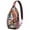 Spooky Halloween Scene, variant on Sling Backpack,Spooky Pumpkin Faces Halloween Pattern Sling Bag with Water Bottle Holder,Waterproof Sling Bag for Men/Women with Headphone Jack for Hiking,Travel