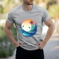 thumbnail image 2 of NAMTYQX Polyester Shirts for Men Patterned Plus Size Crewneck Flex Comfy Light Bohemian Short Sleeve Casual Elastic True Classic T Shirts for Men Gray Size 3XL, 2 of 5