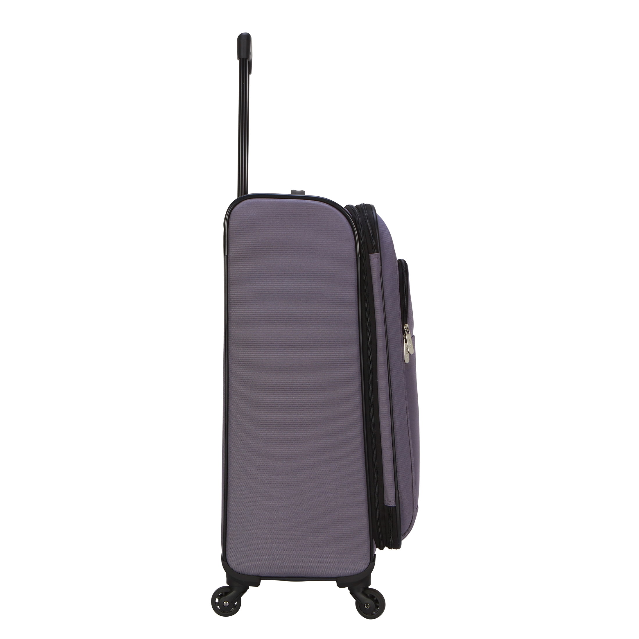 Protege 7 Piece Softside Polyester Luggage Set With 360 Spinner Wheels and Divider Pockets, Includes 28-inch and 24-inch Checked Bags, 20-inch Carry-on Bag, 2 Medium and 2 Large Packing Cubes, Gray