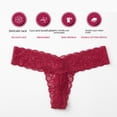 thumbnail image 3 of Tanga sexy de encaje de algodón con entrepierna y cintura baja para mujer, 3 of 6