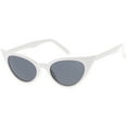 thumbnail image 2 of Women's Retro Cat Eye Sunglasses Neutral Colored Oval Lens 48mm (White / Smoke), 2 of 4