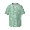 thumbnail image 4 of Uemuo Tropical Pineapple Pattern Cotton Linen Short Sleeve Shirts,Casual Lightweight Button Down Shirts,Vacation Beach Summer Tops-3X-Large, 4 of 7