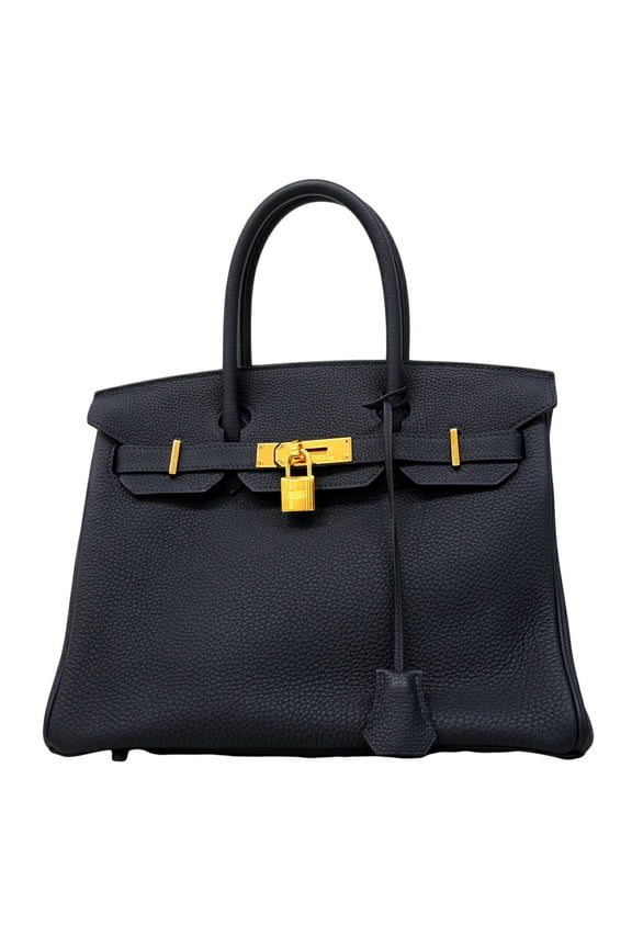 Pre-Owned Hermes Birkin 30 Togo Leather Handbag, Blue Nuit, X Stamp, Women's