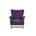thumbnail image 2 of Velvet Glider Rocking Chair, Modern High Backrest Armchair with Solid Wood Base and Non-slip Foot Pads, Upholstered Accent Chair for Living Room, Bedroom, Balcony, Purple, 2 of 7