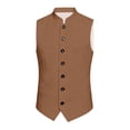 thumbnail image 4 of OSOLU Children Boys Tank Tops Solid Color Stand Collar Vest Festive Themed Sleeveless Jacket Casual Outerwear Trendy Travel Tops, 4 of 5