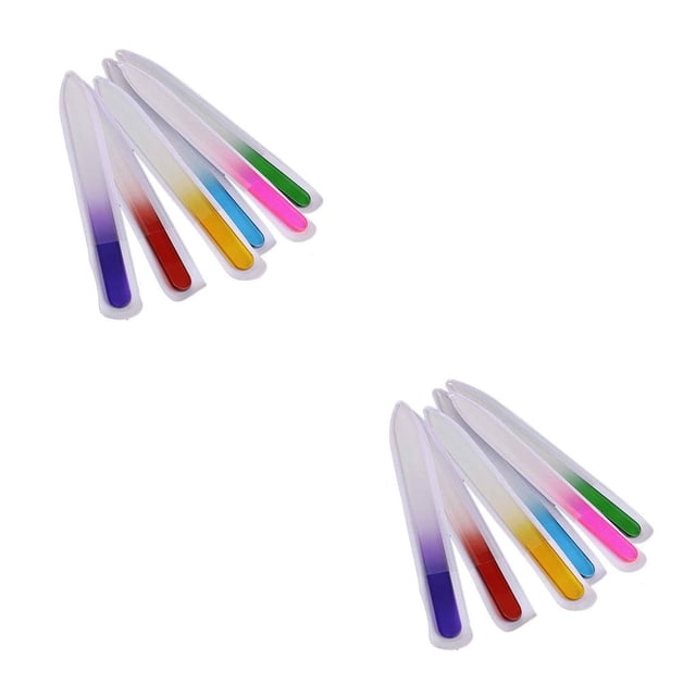 kurtrusly 6PCS/Set Nail File Professional Frosted Wear-resistant Flat Edge Glass Nail Art Manicure Tools Perfect Gift 14cm 2Set
