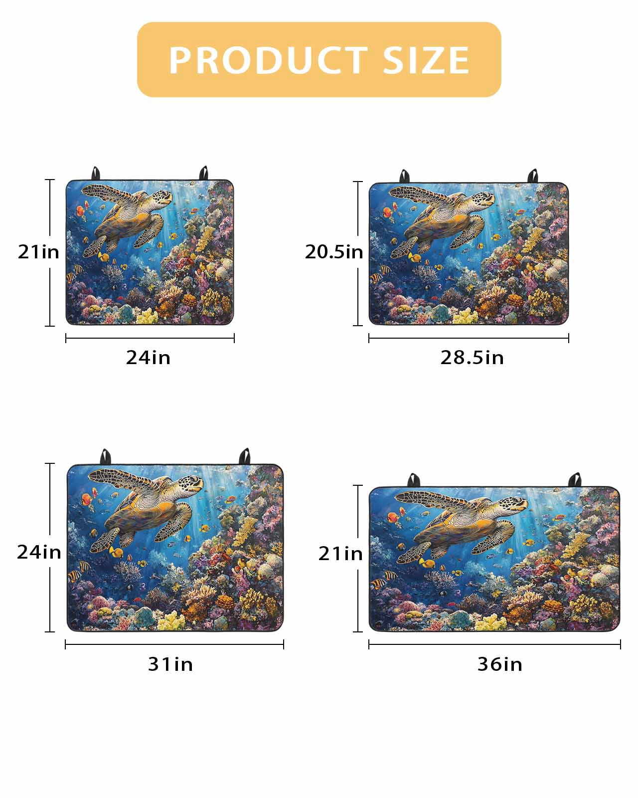 nqOlkjepod Large Induction Cooktop Protector Mat 24"x21", Turtle Stove Top Covers for Electric Stove, Ocean Animal Fish Coral Summer Beach Vacation Stove Burner Cover Mats, Glass Top Stove Cover
