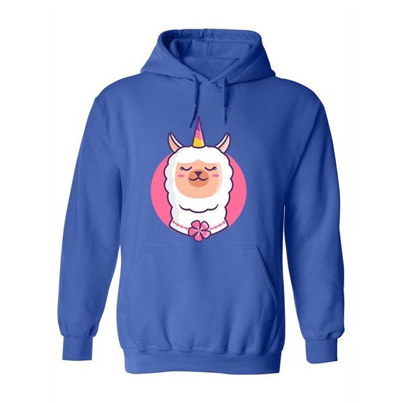 Cute Llama With Horn Hoodie Women -Image by Shutterstock, Female x-Large