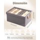 thumbnail image 2 of Juego de 3 Caja de Almacenamiento de Tela con Tapa, Organizadores de Armario y Cubos de Almacenaje Apilables y Abatibles con Asas y Ventana y Estructura Acero,Contenedor de Ropa para Ropa, 2 of 9