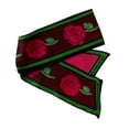 thumbnail image 3 of Versace Jeans Couture Maroon Green Signature Rosy Print Slim Scarf for Womens, 3 of 5