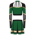 thumbnail image 4 of iiniim Costume de Cheerleading pour Femmes, Uniforme de Cheerleading 2 Pcs, Robe Crop Top avec Jupe Plissée Mini Verte TG, 4 of 5