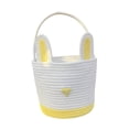 thumbnail image 3 of Cesta de regalo de Pascua, cesta de almacenamiento con asa y orejas de conejo, creativa y adorable. Amarillo, 3 of 9