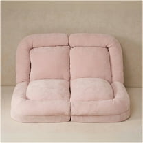 JERFIT Pink Convertible Sofa Bed, Foldable Futon with 18 Adjustable Positions, Cotton Couch for Small Space