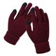 thumbnail image 2 of Qarigey Guantes tejidos de lana de Cachemira para mujer, guantes gruesos cálidos de invierno para pantalla táctil, mitones sólidos guantes y mitones Vino tinto Qarigey AP000827-08, 2 of 6