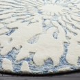 thumbnail image 3 of Safavieh Bella Collection BEL129B Handmade Dark Blue and Ivory Premium Wool Round Area Rug (5' Diameter), 3 of 3