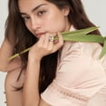 thumbnail image 7 of Women's Satin Pajama Set with Lace Trim Short Sleeve Button Top and Elastic Waist Shorts - Large, Pink, 7 of 7