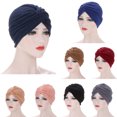 thumbnail image 2 of Women Turban Hat Twisted - Solid Color Chemo Beanie Hair Cover Wrap for Ladies, 2 of 6
