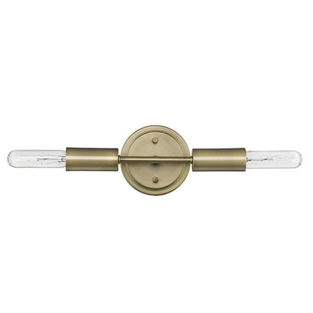 

HomeRoots 398788 5 x 12 x 3.75 in. Perret 2-Light Aged Brass Sconce