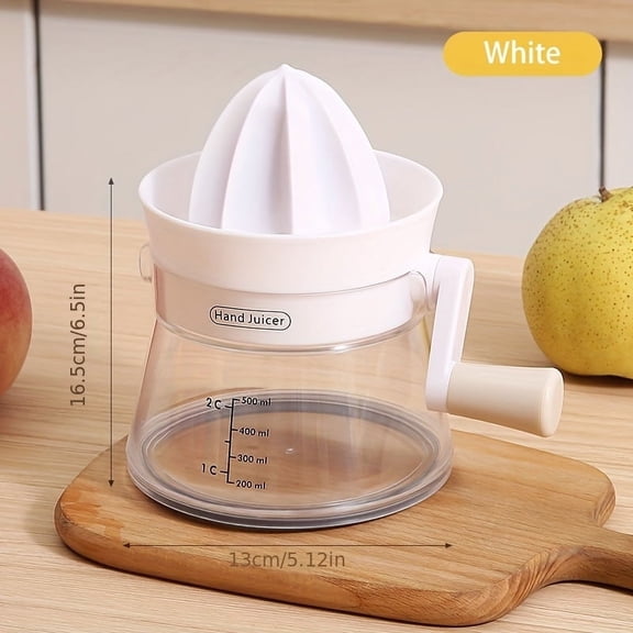 Manual Juicer with Built-in Measure, Hand Squeezer for Lemon, Lime, Orange. For Home, Office, Camping. Kitchen & Desk Gadget.