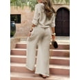 thumbnail image 5 of Female Long Sleeve Beach Shirt Blouses Bathing Suit Cover Up Button Down Collar Apricot XXXL, 5 of 9
