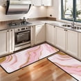 thumbnail image 3 of Kitchen Rugs Sets Of 2,Pink Marble Gold Line Pattern Anti Fatigue Kitchen Mat Rugs Non Slip Washable,Decorative Kitchen Floor Mats for Kitchen,Sink,Laundry,17"x47"+17"x47", 3 of 5