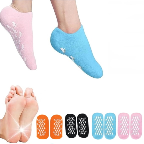 4 pairs Silicone Socks for Women, Silicone Moisturizing Socks for Dry Cracked Feet