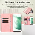 thumbnail image 6 of for Samsung Galaxy A53 5G Wallet Case, Heavy Duty Protection Zipper Pocket Card Slot PU Leather Flip Folio Protective Rugged Cover with Wrist Strap + Shoulder Strap for Men Women, Pink, 6 of 7