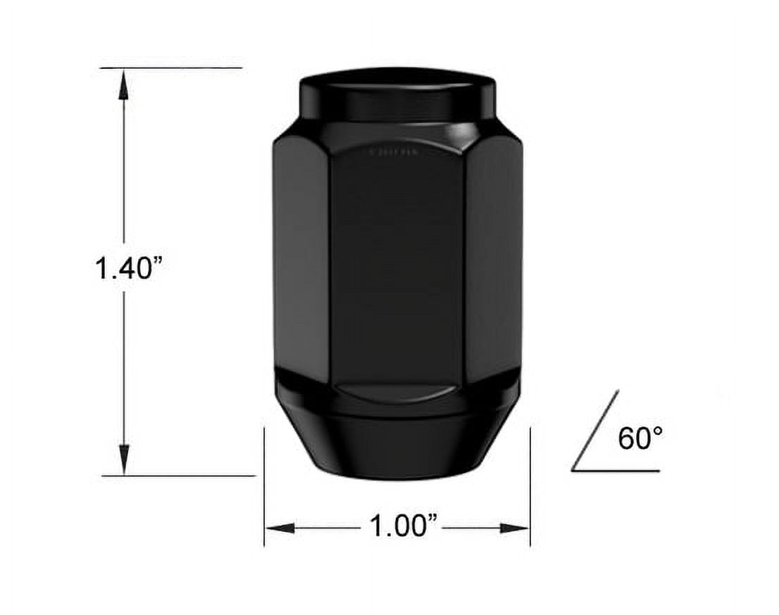 StanceMagic - 23pcs Black 1/2x20 Bulge Closed End Lug Nuts - Cone Seat, 1.4 inch Length, 13/16" 21mm Hex - Compatible with Jeep Wrangler TJ JK Cherokee XJ Wrangler Liberty Rubicon CJ5 CJ7 ZJ WJ WK