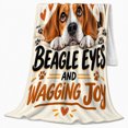 thumbnail image 2 of Photorealistic Beagle Companionship Art Featuring, Playful Pet Portrait Pattern, Warm Flannel Blanket for Living Room and Reading Nook, Dog Lovers Appreciation Gift, Pet Lover Home Decor, 2 of 9