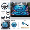 thumbnail image 4 of Uorisanigo Playing Dolphins Flowers Car Front and Rear Cushion Covers Water Coaster Steering Wheel Cover Pillowcase for Cars Gear Lever Cover+Hand Brake Cover Easy to Clean 11 Pieces, 4 of 7