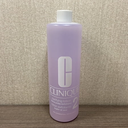 Clinique Clarifying Lotion 2 - Dry Combination Twice a Day Exfoliator 16.5 oz/487 ml Jumbo Size, Without Pump