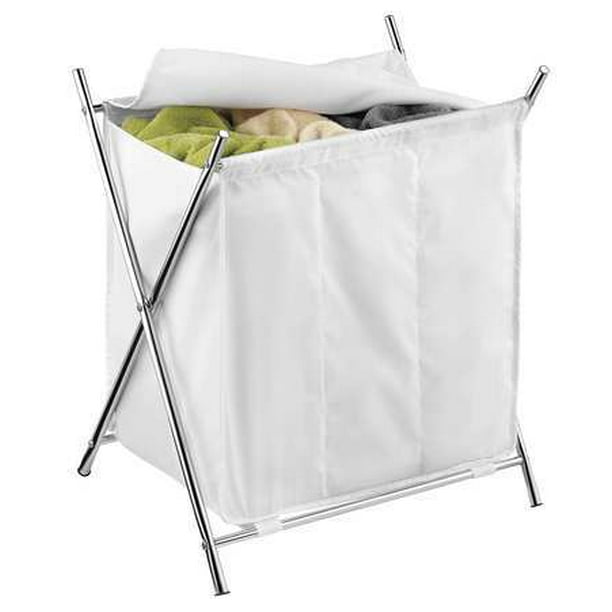 Folding Hamper W Cover 3 Compartment Walmart Com Walmart Com