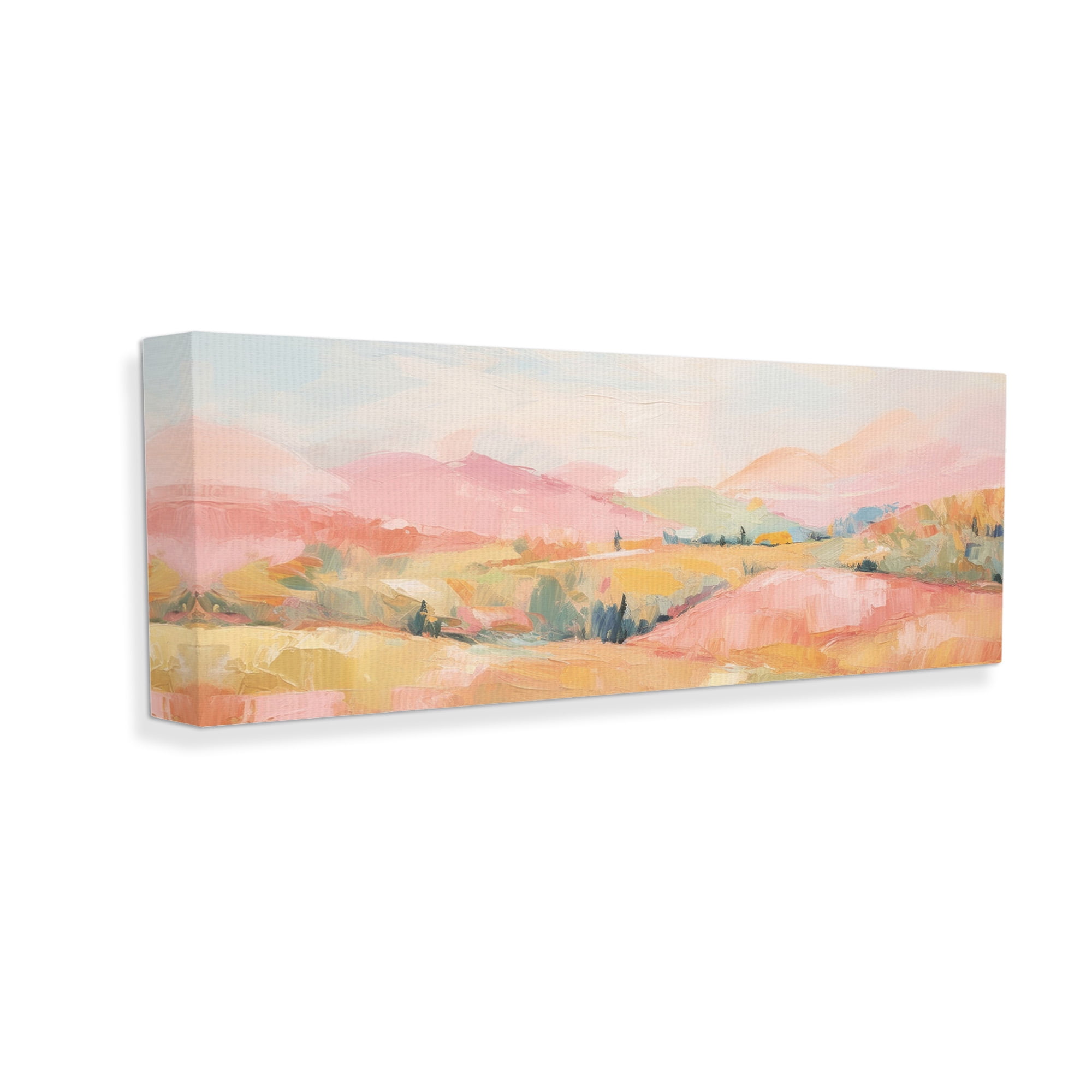 Stupell Industries Abstract Tranquility Hills Landscape Painting Gallery Wrapped Canvas Art Print Wall Art, 30 x 13