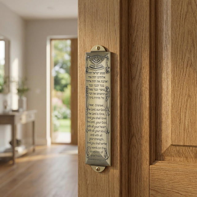 COSMOBETTY 1Jgo Mezuzah Metálica Religiosa Con Orificio Para Fijación Católica Distintiva