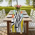 thumbnail image 4 of Table Runners 108 Inches Long Dress Scarves, Yellow Black Geometric Farmhouse Coffee/Dining/Kitchen Table Runner for Living Room, Abstract Art Modern Line 13x108 Inch, 4 of 9